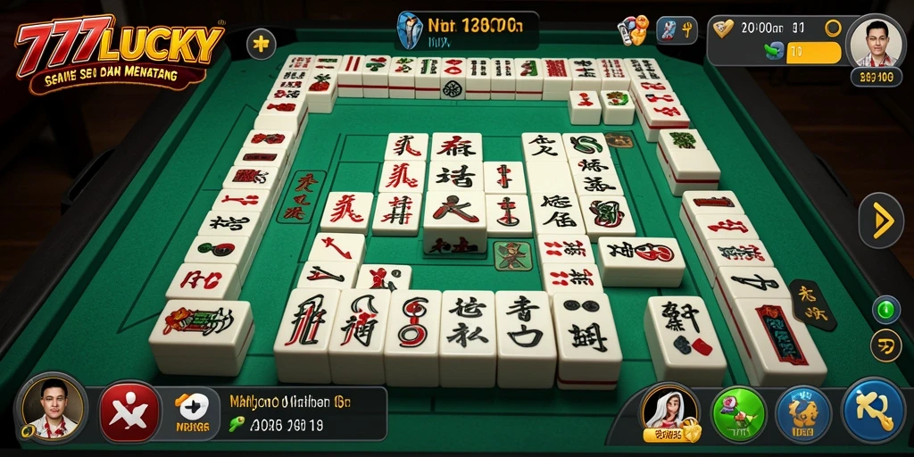 Tampilan layar utama 777LUCKY dengan gameplay Mahjong yang menarik.