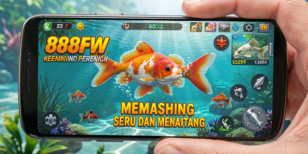 Tampilan gameplay 888FW yang realistis saat memancing ikan.