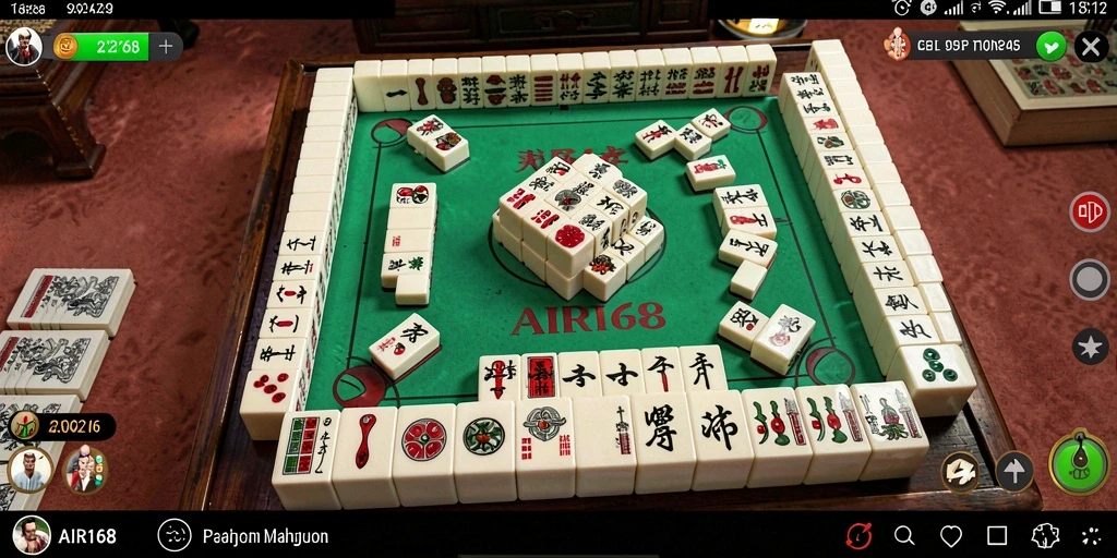 Screenshot utama AIR168 menampilkan gameplay Mahjong yang seru dan interaktif.