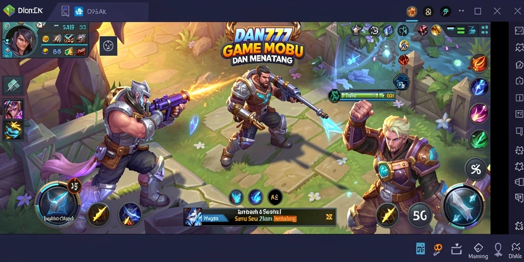 Screenshot gameplay epic dari pertempuran di DAN777.