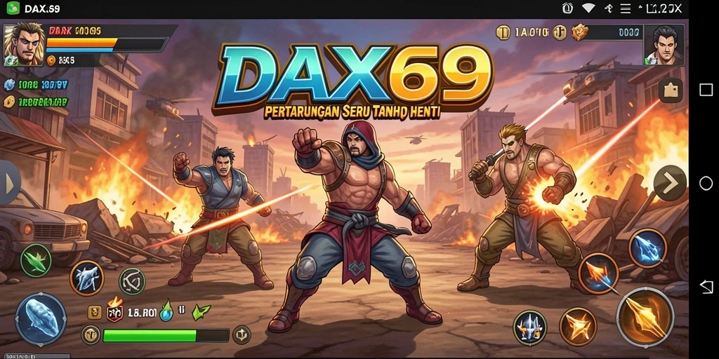 Screenshot DAX69 menampilkan aksi bertarung yang mendebarkan.