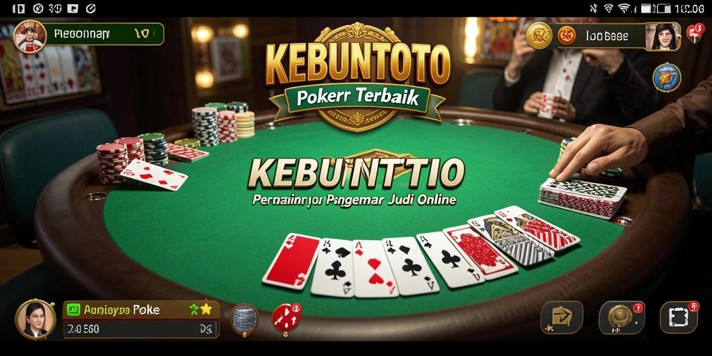 Tampilan gameplay KEBUNTOTO dalam aksi Poker yang seru.