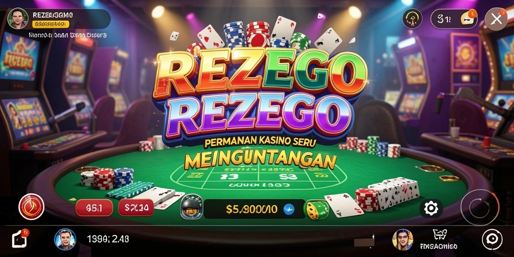 Tampilan seru permainan Kasino di REZEGO yang menarik dan interaktif.