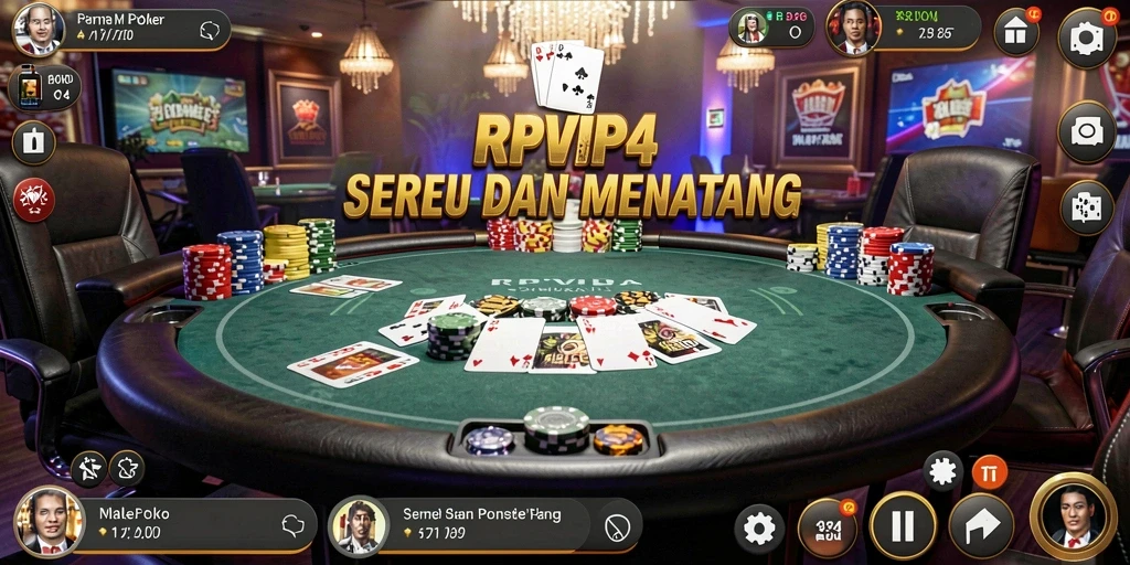 Tampilan gameplay seru dalam RPVIP4 saat bermain Poker.