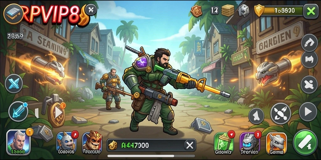 Screenshot gameplay RPVIP8 menunjukkan aksi seru dalam mengelola sumber daya.