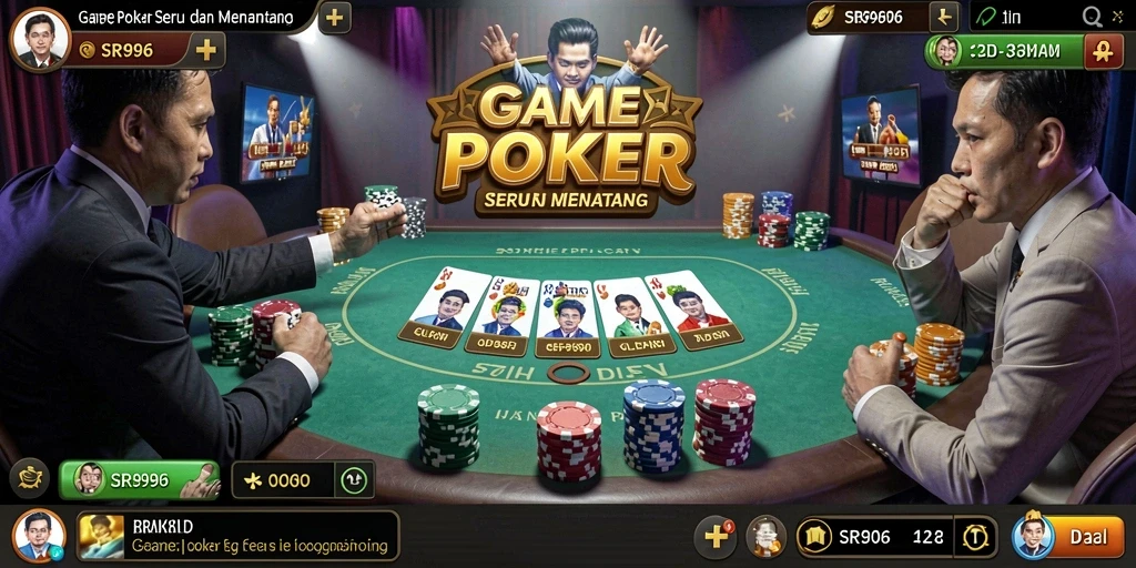 Tampilan gameplay Poker yang seru dan interaktif di SR996.