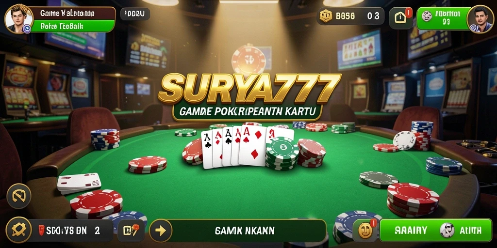 Tampilan gameplay seru saat bermain Poker di SURYA777.